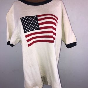 Womans flag motif knit top